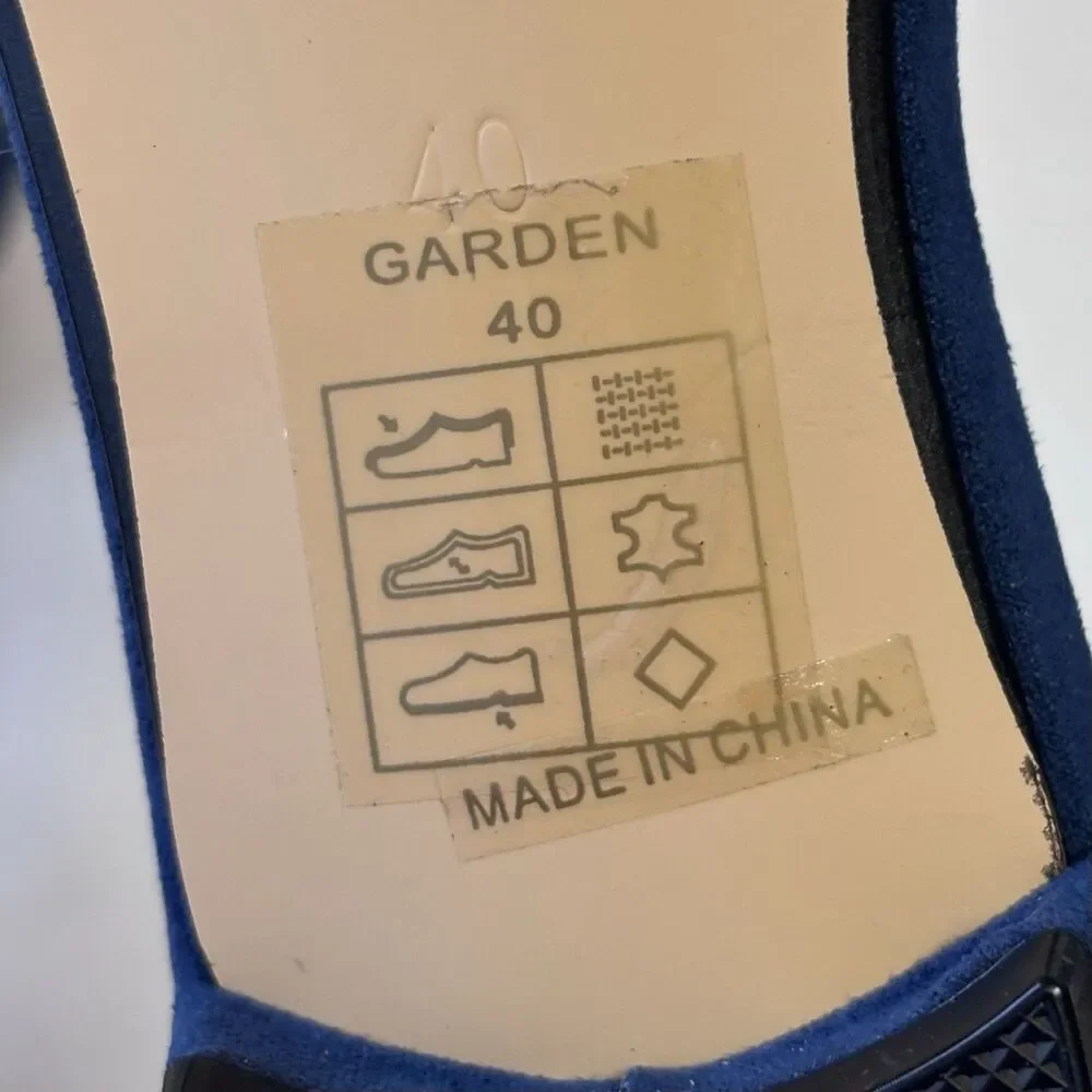 Chelsea Crew Garden Pointed Toe Flats Blue With Embroidery Women’s 40/US-9
